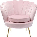 Kare Design Sessel Muschelform Rosa Samt mit Goldbeinen – eleganter Loungesessel im Glamour-Stil