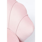 Detailaufnahme Sessel rosa Samt mit geschwungenen Polsterelementen und Paspelnaht, KARE Design