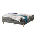Monet Boxspringbett in Grau mit Holzfüßen, hochwertige Schlafzimmermöbel