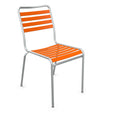 Aluminium Gartenstuhl orange mit Kunststoffstreifen, stapelbar, modernes Design für Terrasse