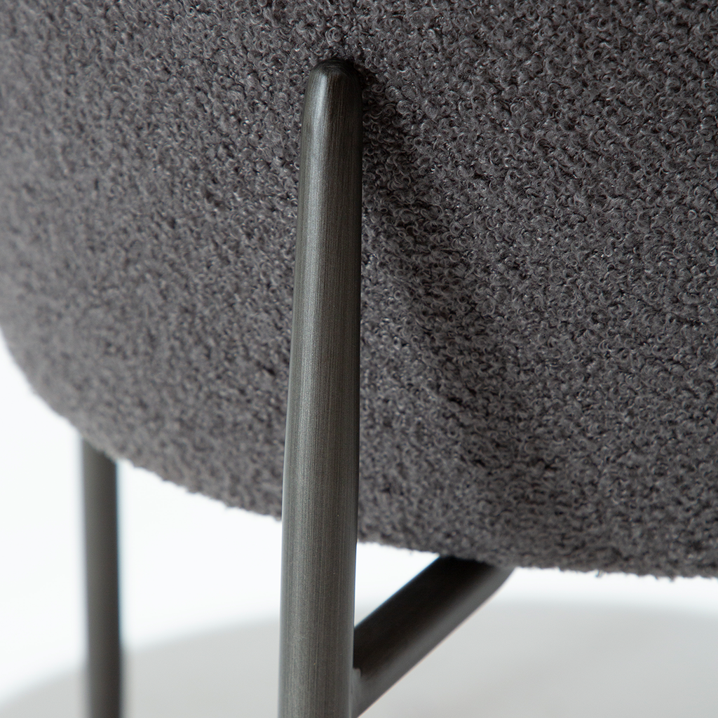 Chaise design ORBIT – élégante chaise de salle à manger ronde et rembourrée