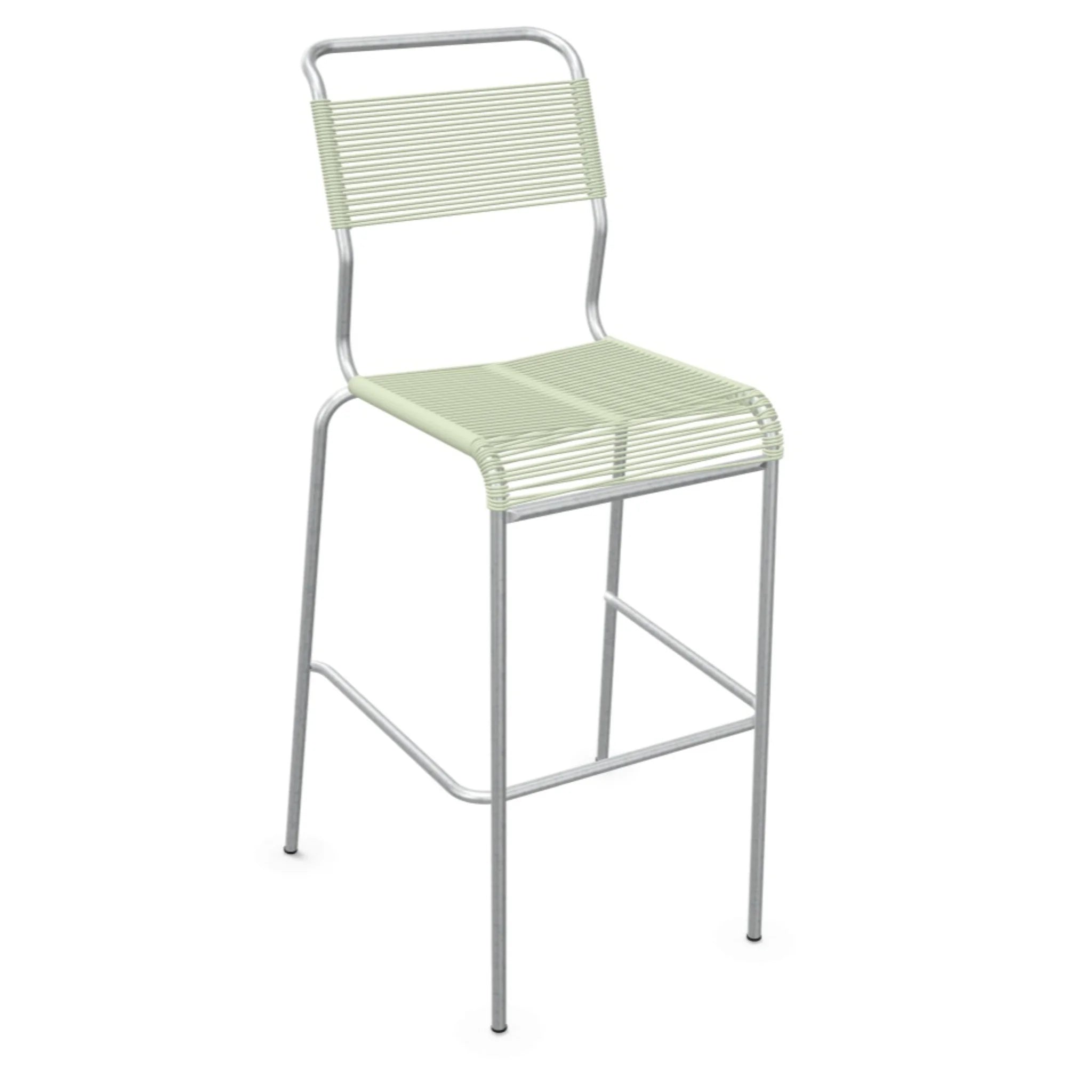Pastellgrüner Barhocker mit Metallgestell - moderner Tresen-Stuhl
