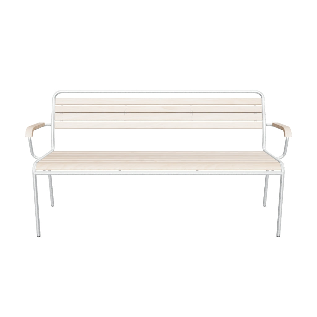 Banc à lattes en bois Rigi avec accoudoirs
