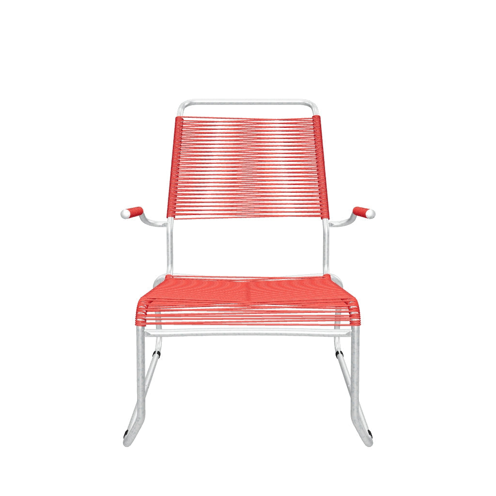Säntis Spaghetti-Lounger Hochlehner mit Armlehne und Kufen