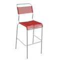 Roter Barhocker mit Metallgestell, modernes Design, Sitzhöhe verstellbar, Küchenstuhl
