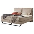 Boxspringbett Sand 2048 beige mit Kopfteil und schwarzem Metallrahmen - modernes Designerbett