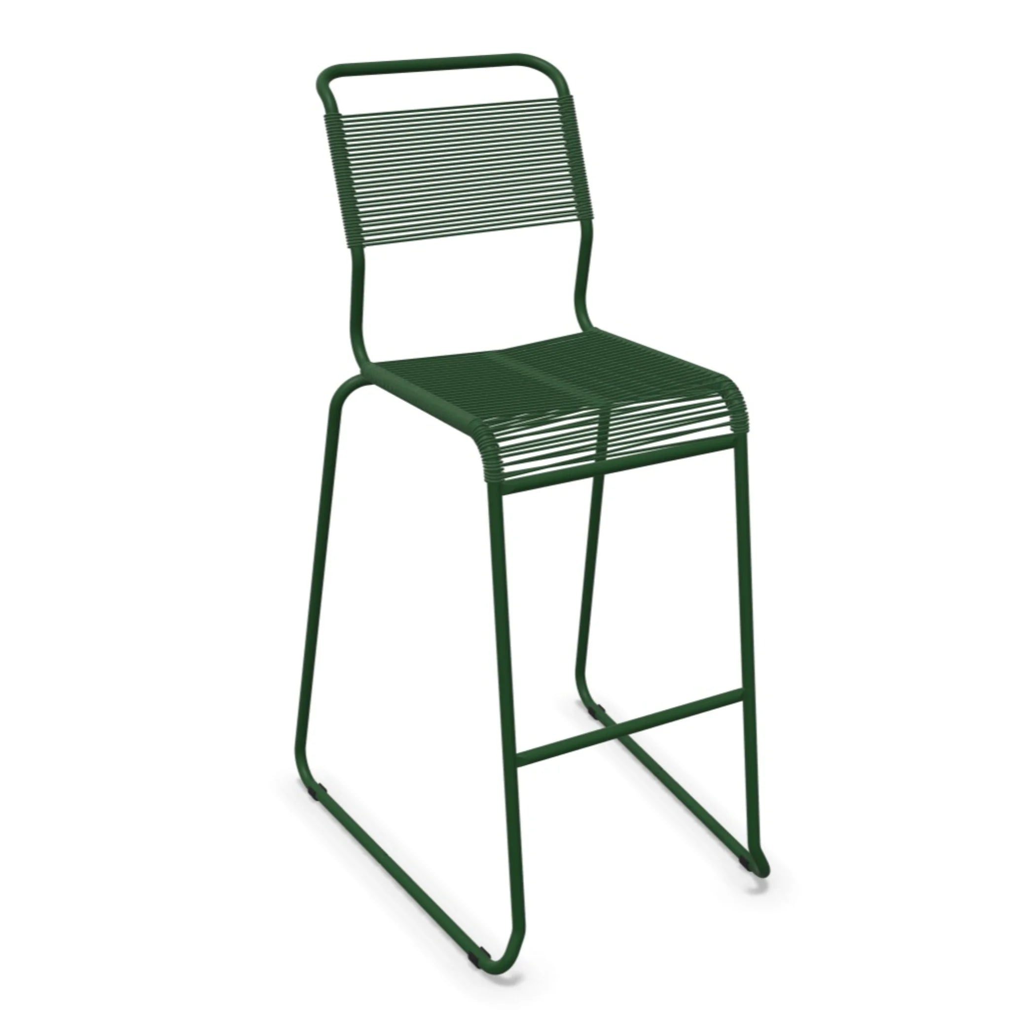 Grüner Barhocker mit Metallgestell und Seilgeflecht – modernes Design für Küche und Bar