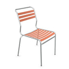 Moderne Aluminium-Stuhl mit orangenen Lamellen für Terrasse und Garten - Terrace Chair