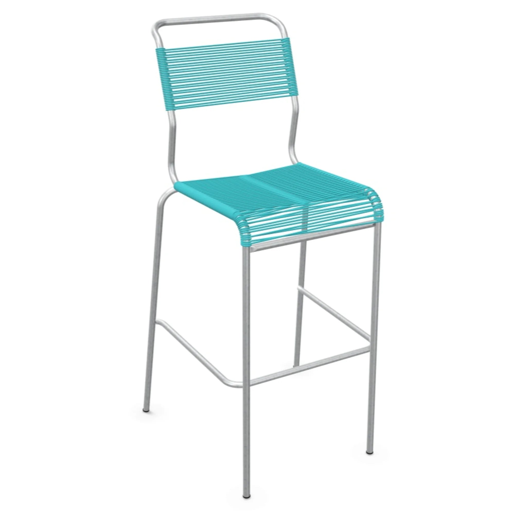 Türkis Barhocker mit grauem Metallgestell, modernes Design für Küche und Bar