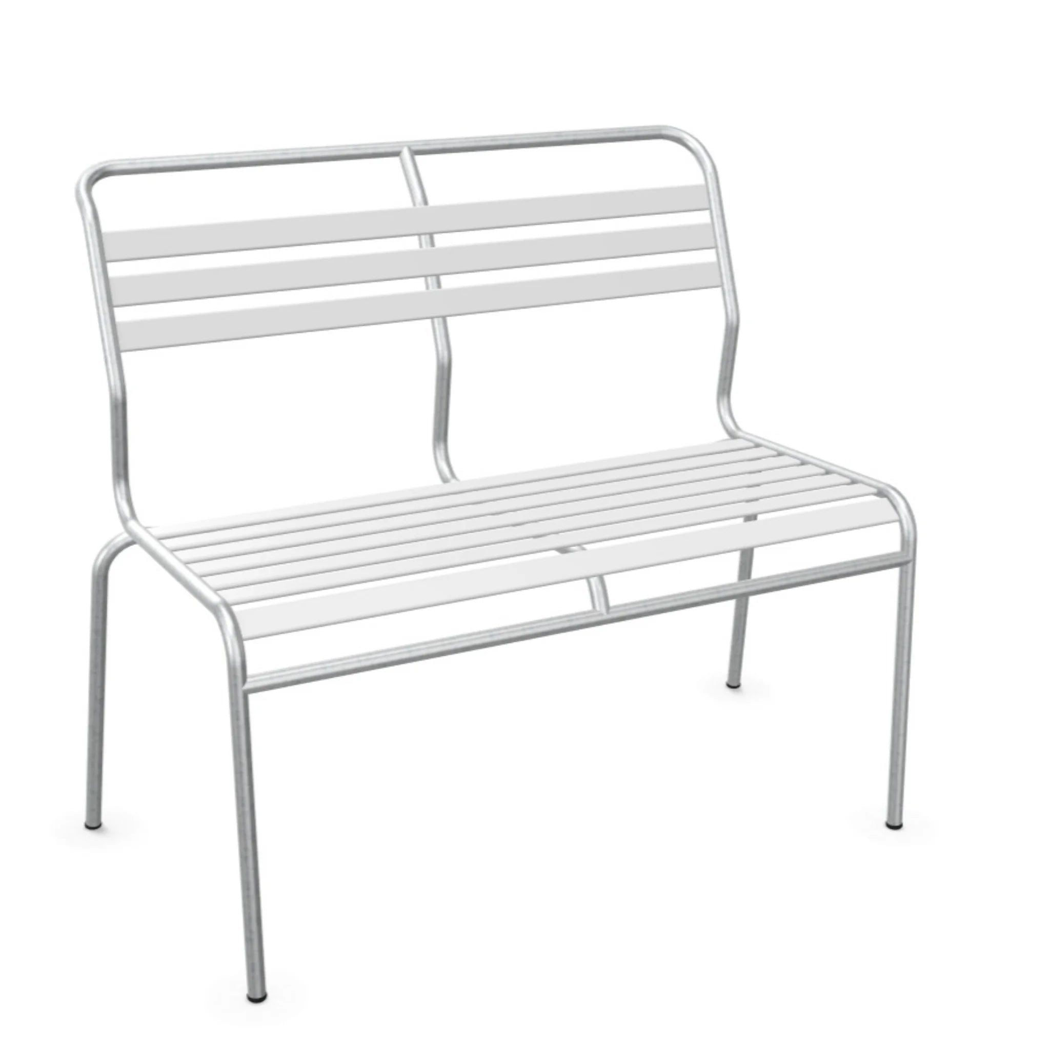 Moderne Aluminium Gartenbank in Weiß - 2er Sitzbank für Balkon und Terrasse