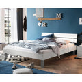 Hasena Movie Line Designbett Nia - Modernes Bett in Weiß mit blauer Wand